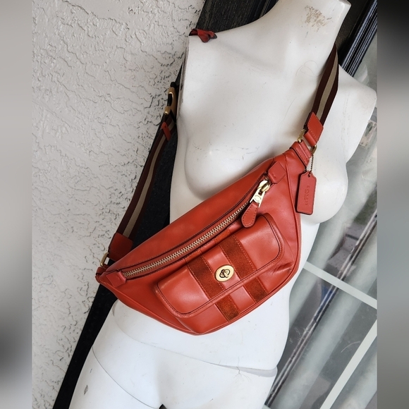 HERITAGE BELT BAG WITH SUEDE STRIPE (COACH C4033)B4/MANGO - Picture 5 of 13